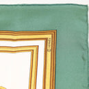 HERMES Carre 90 Scarf ""LES TUILERIES"" Silk Green Auth BA6854-6