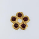 CHANEL Brooch metal Gold CC Auth BA6857-2