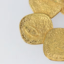 CHANEL Brooch metal Gold CC Auth BA6857-4