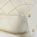 CHANEL Wild Stitch Handtas Leer Wit Goud CC Auth BA6858-16