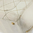 CHANEL Wild Stitch Hand Bag Leather White Gold CC Auth BA6858-8