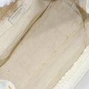 CHANEL Wild Stitch Hand Bag Leather White Gold CC Auth BA6858-10