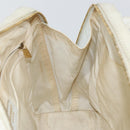 CHANEL Wild Stitch Hand Bag Leather White Gold CC Auth BA6858-20