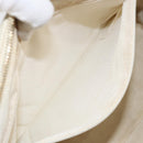 CHANEL Wild Stitch Hand Bag Leather White Gold CC Auth BA6858-22