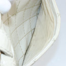 CHANEL Wild Stitch Hand Bag Leather White Gold CC Auth BA6858-24