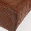 CHANEL Matelasse Chain Shoulder Bag Lamb Skin Brown Gold CC Auth BA6859-12