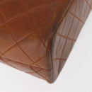CHANEL Matelasse Chain Shoulder Bag Lamb Skin Brown Gold CC Auth BA6859-13
