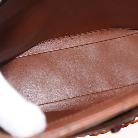 CHANEL Matelasse Chain Shoulder Bag Lamb Skin Brown Gold CC Auth BA6859