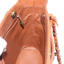 CHANEL Matelasse Chain Shoulder Bag Lamb Skin Brown Gold CC Auth BA6859-18