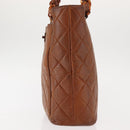 CHANEL Matelasse Chain Shoulder Bag Lamb Skin Brown Gold CC Auth BA6859-5