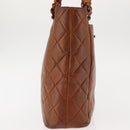 CHANEL Matelasse Chain Shoulder Bag Lamb Skin Brown Gold CC Auth BA6859-6