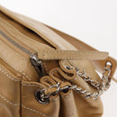 CHANEL Shoulder Bag Lamb Skin Beige CC Auth BA6860-14