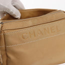 CHANEL Shoulder Bag Lamb Skin Beige CC Auth BA6860-15