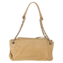 CHANEL Shoulder Bag Lamb Skin Beige CC Auth BA6860-3
