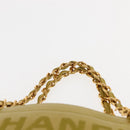 CHANEL Chain Hand Bag Caviar Skin Yellow Gold CC Auth BA6862-14