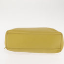 CHANEL Chain Hand Bag Caviar Skin Yellow Gold CC Auth BA6862-7