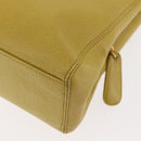 CHANEL Chain Hand Bag Caviar Skin Yellow Gold CC Auth BA6862-18