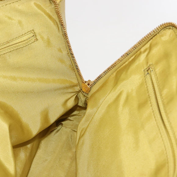 CHANEL Chain Hand Bag Caviar Skin Yellow Gold CC Auth BA6862