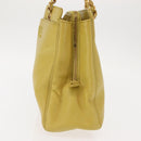 CHANEL Chain Hand Bag Caviar Skin Yellow Gold CC Auth BA6862-4