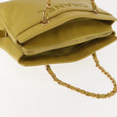 CHANEL Chain Hand Bag Caviar Skin Yellow Gold CC Auth BA6862-8