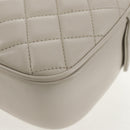 CHANEL Matelasse Chain Shoulder Bag Leather White CC Auth BA6864A-12