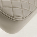 CHANEL Matelasse Chain Shoulder Bag Leather White CC Auth BA6864A-13