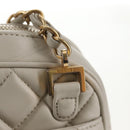 CHANEL Matelasse Chain Shoulder Bag Leather White CC Auth BA6864A-15