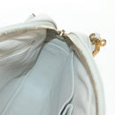 CHANEL Matelasse Chain Shoulder Bag Leather White CC Auth BA6864A-20