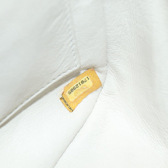 CHANEL Matelasse Chain Shoulder Bag Leather White CC Auth BA6864A