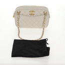 CHANEL Matelasse Chain Shoulder Bag Leather White CC Auth BA6864A-28