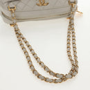 CHANEL Matelasse Chain Shoulder Bag Leather White CC Auth BA6864A-7