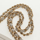 CHANEL Matelasse Chain Shoulder Bag Leather White CC Auth BA6864A-9