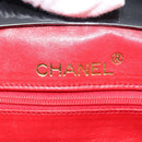 CHANEL Matelasse Chain Shoulder Bag Satin Black Gold CC Auth BA6866-15