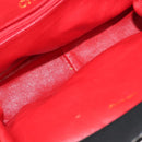 CHANEL Matelasse Chain Shoulder Bag Satin Black Gold CC Auth BA6866-16