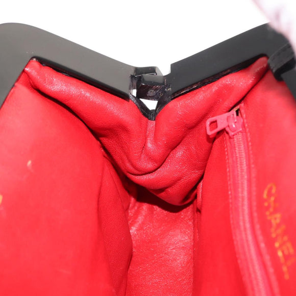 CHANEL Matelasse Chain Shoulder Bag Satin Black Gold CC Auth BA6866