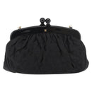 CHANEL Matelasse Chain Shoulder Bag Satin Black Gold CC Auth BA6866-13
