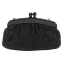 CHANEL Matelasse Chain Shoulder Bag Satin Black Gold CC Auth BA6866-2