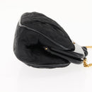 CHANEL Matelasse Chain Shoulder Bag Satin Black Gold CC Auth BA6866-3