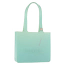 CHANEL Tote Bag rubber Turquoise Blue CC Auth BA6869-1