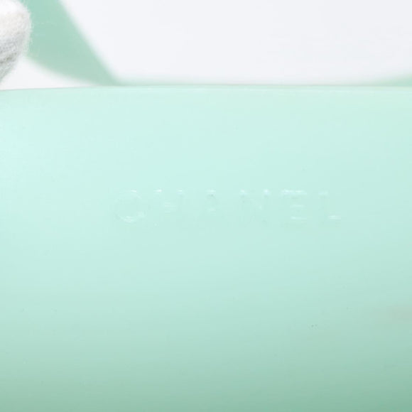 CHANEL Tote Bag rubber Turquoise Blue CC Auth BA6869