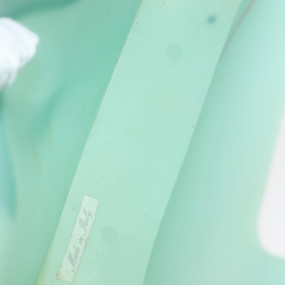 CHANEL Tote Bag rubber Turquoise Blue CC Auth BA6869