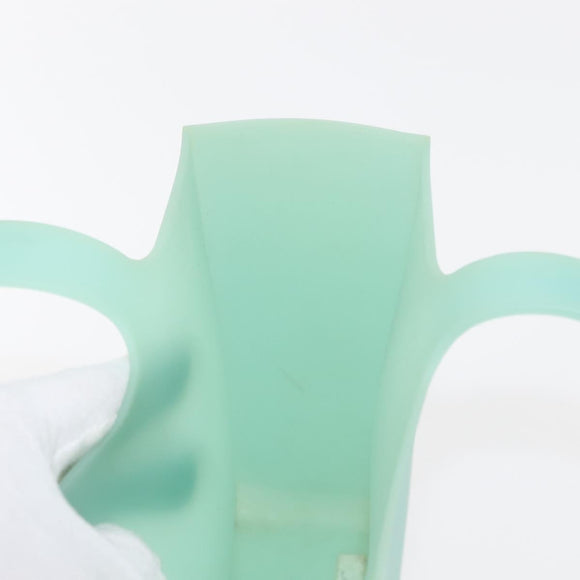 CHANEL Tote Bag rubber Turquoise Blue CC Auth BA6869