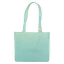 CHANEL Tote Bag rubber Turquoise Blue CC Auth BA6869-13