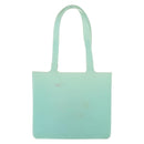 CHANEL Tote Bag rubber Turquoise Blue CC Auth BA6869-2