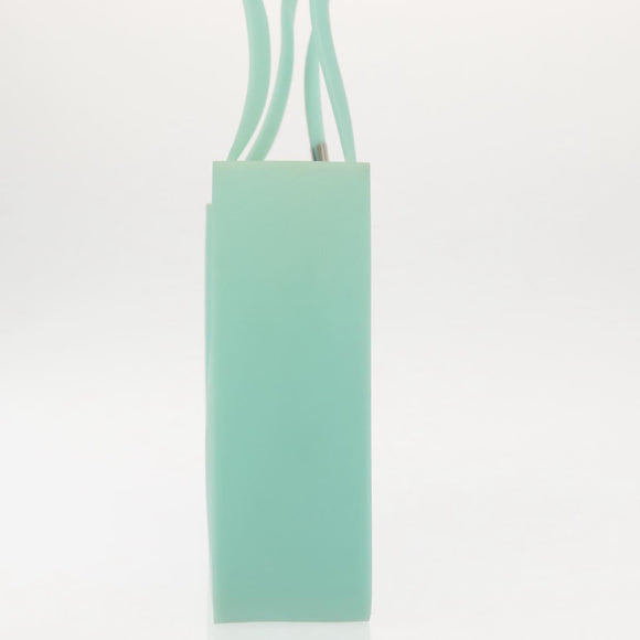 CHANEL Tote Bag rubber Turquoise Blue CC Auth BA6869