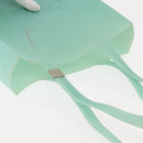 CHANEL Tote Bag rubber Turquoise Blue CC Auth BA6869-7