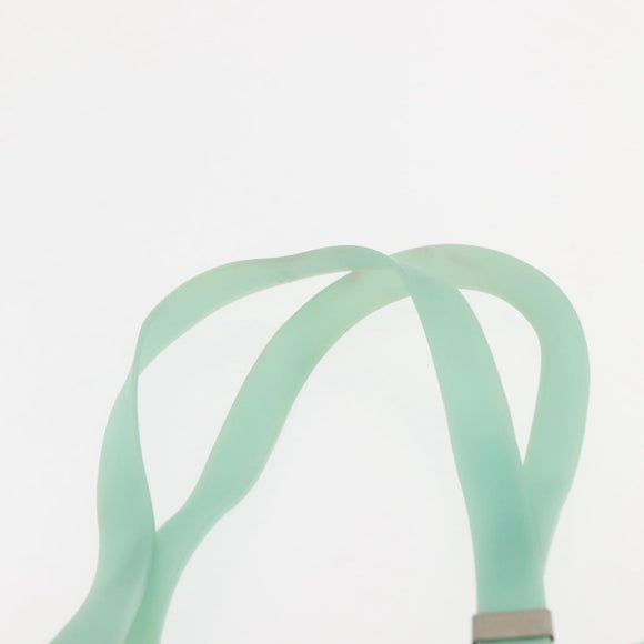 CHANEL Tote Bag rubber Turquoise Blue CC Auth BA6869