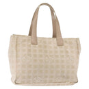 CHANEL New Travel Line Tote Bag Nylon Beige Gold CC Auth BA6872-1
