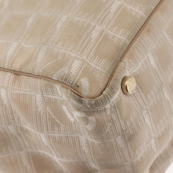 CHANEL New Travel Line Tote Bag Nylon Beige Gold CC Auth BA6872