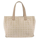 CHANEL New Travel Line Tote Bag Nylon Beige Gold CC Auth BA6872-13